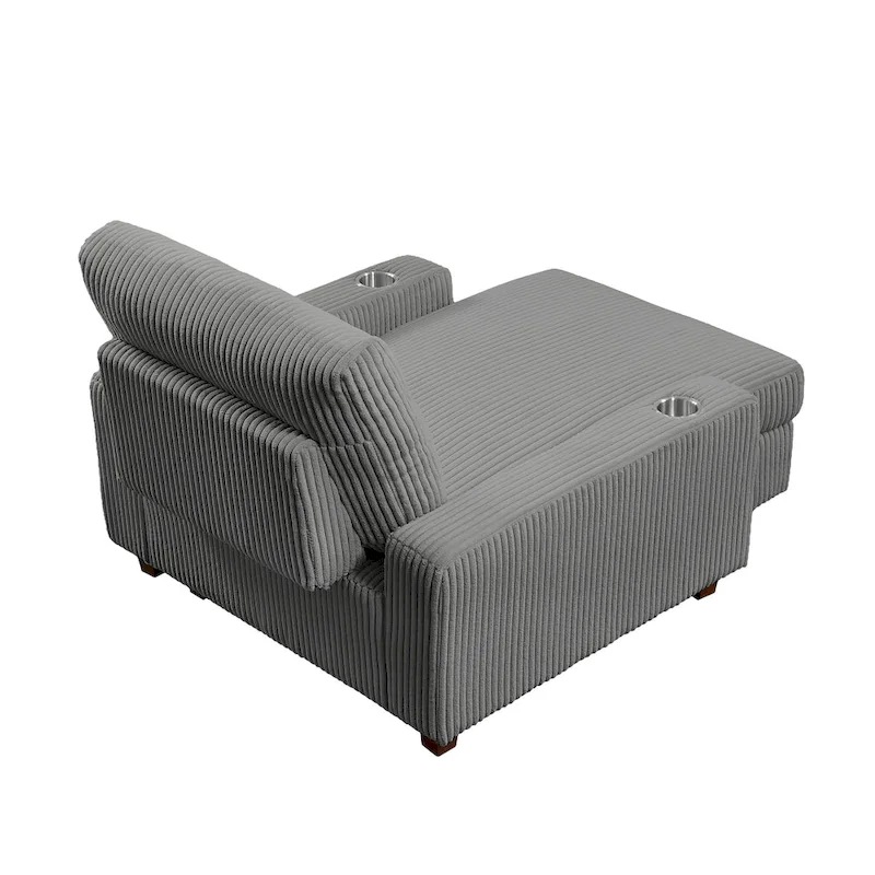 Upholstered Chaise Lounge with Adjustable Backrest Lounge Chair