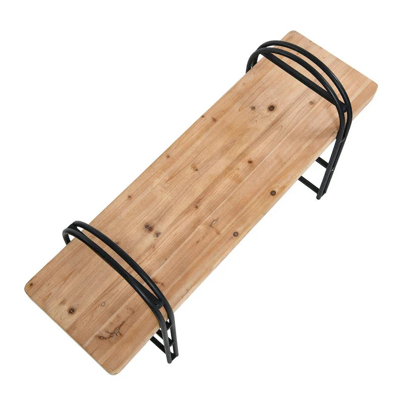 Wood and Metal Bench