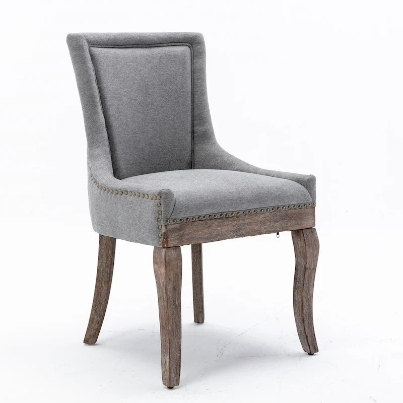 Ultra Side Dining Chair with Thickened Fabric and Bronze Nail Head, Set of 2