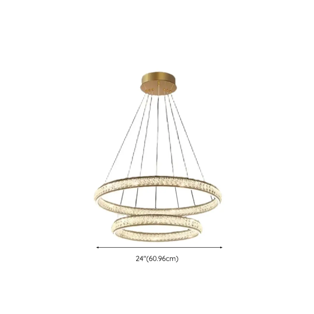 Luxury LED Golden Tiered Ring Crystal Chandelier