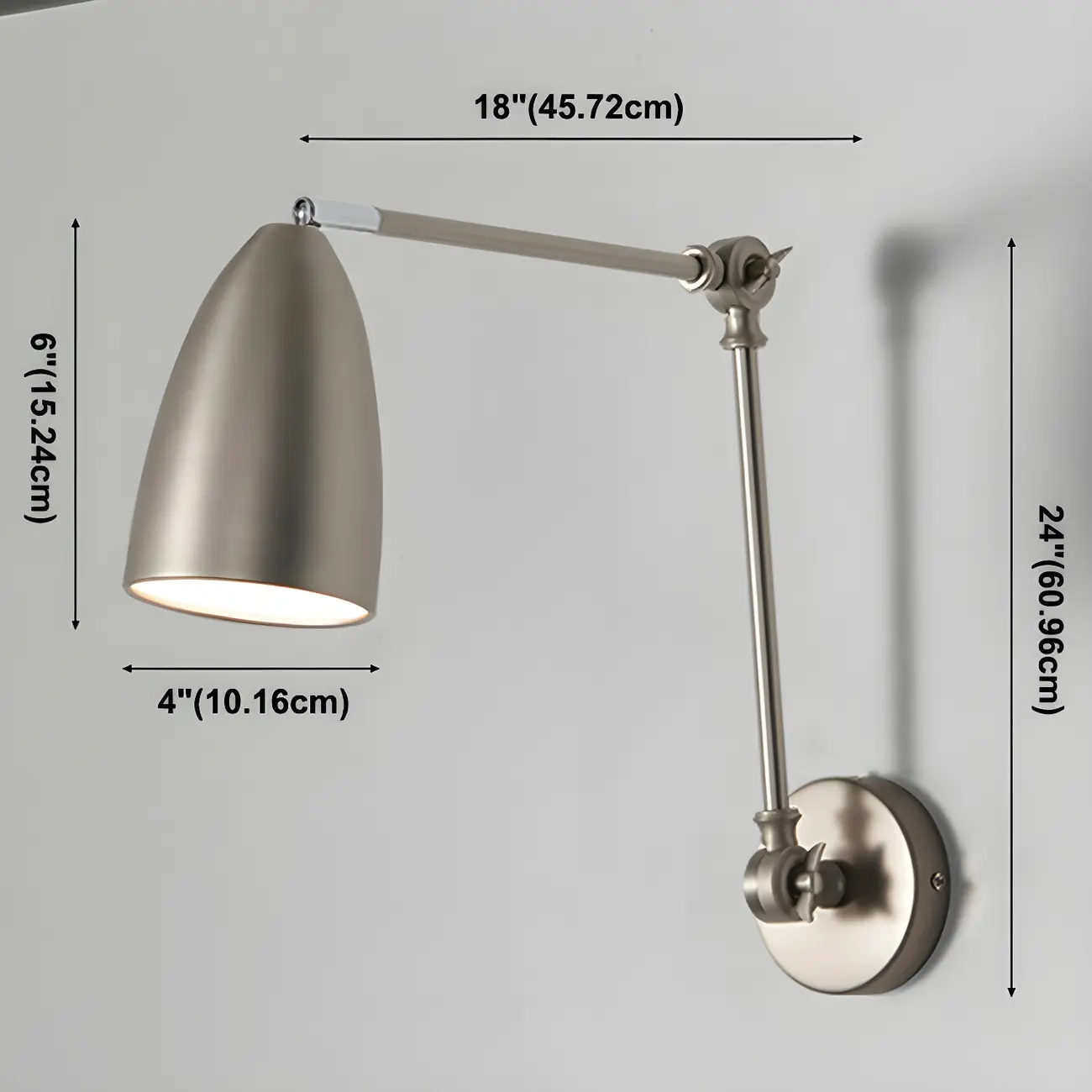 Simple Metal Dome Swing Arm Wall Light