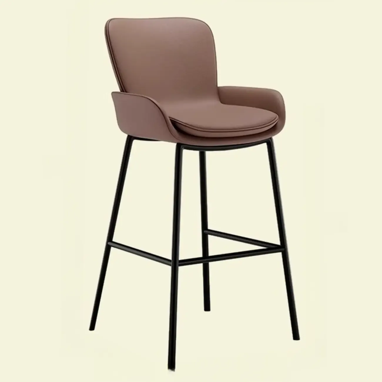 Coffee Bucket Four Legs Leather Counter Bar Stools