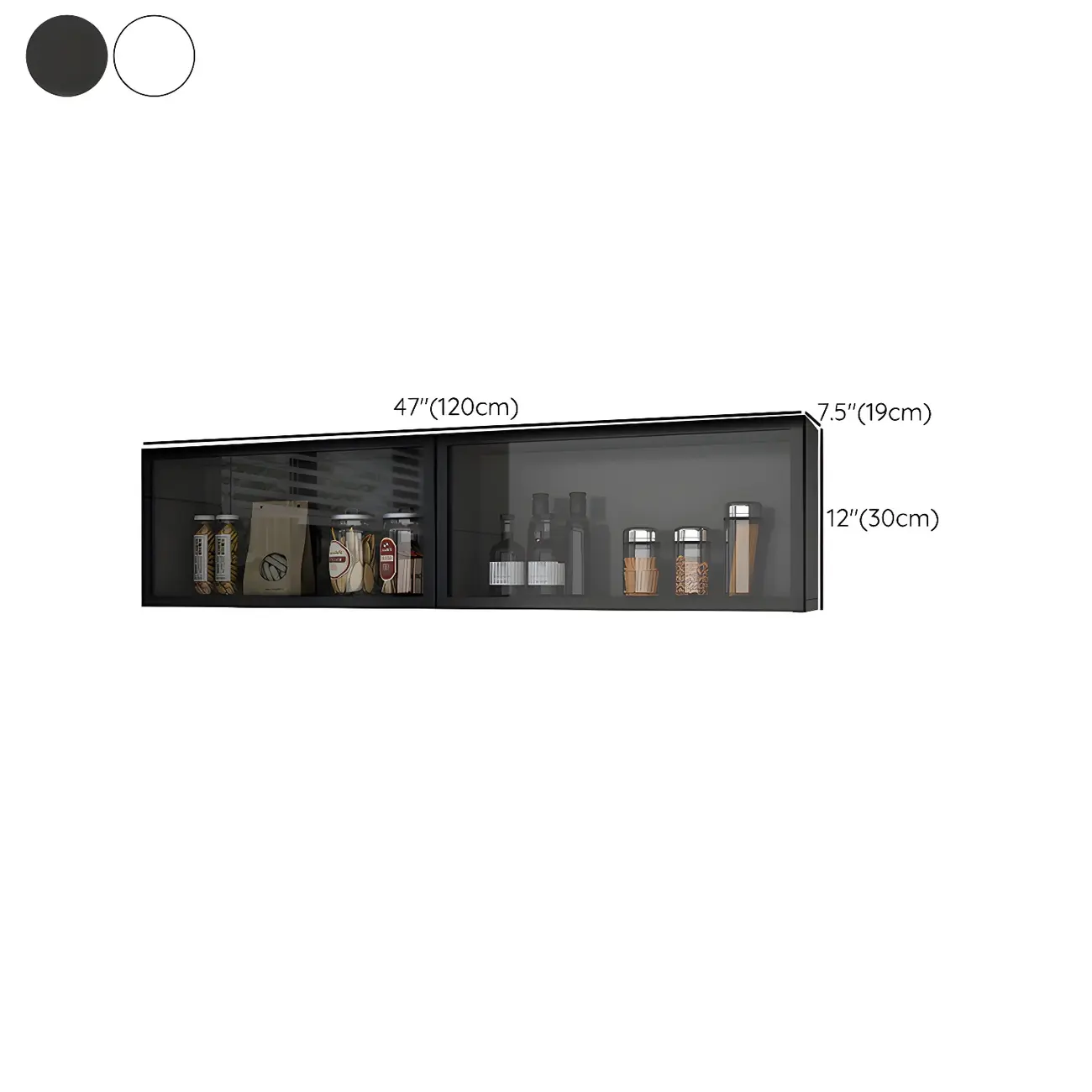 Kitchen Grey Wood Wall-Mounted China Cabinet