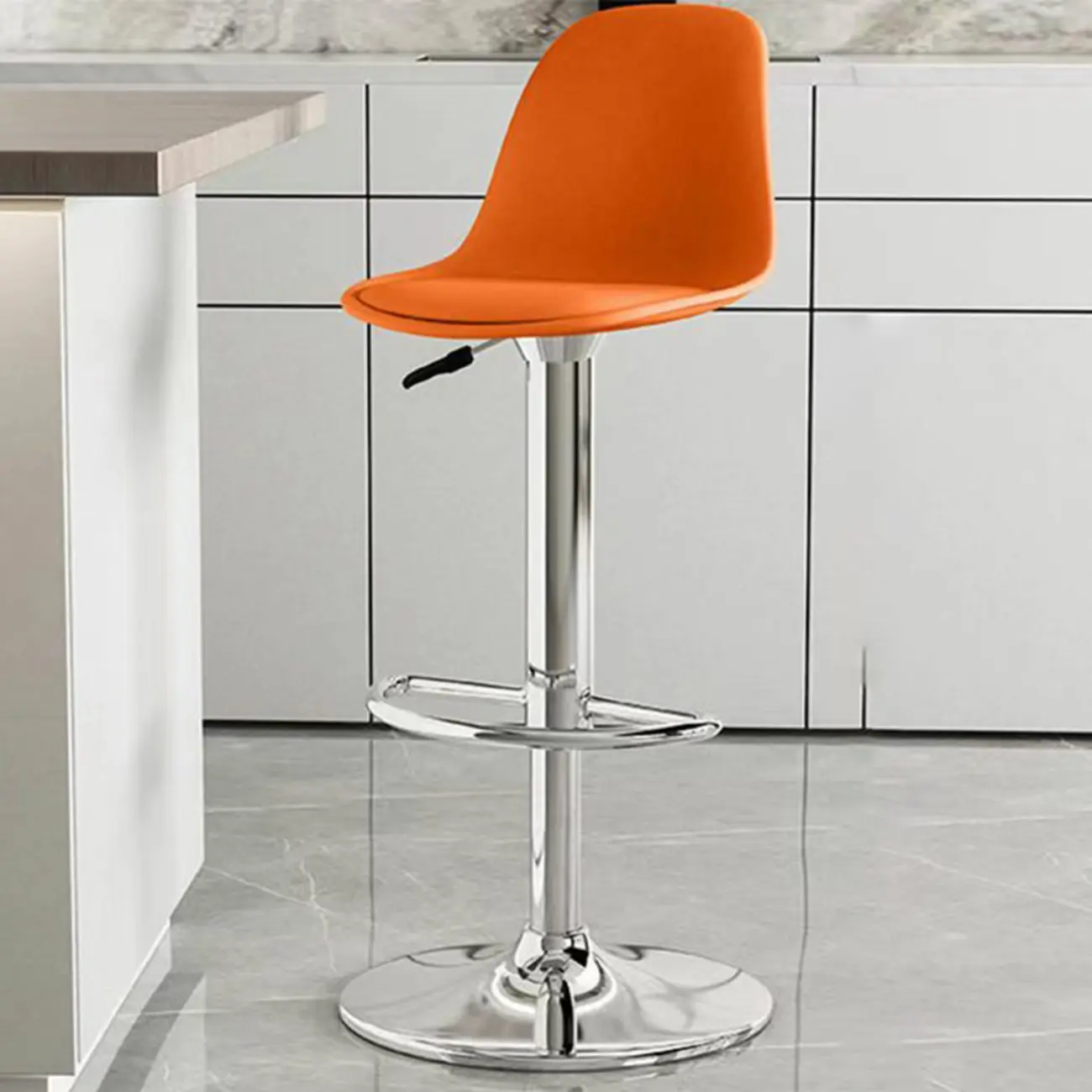 Modern Swivel Cushioned Acrylic Bar Stools with Backs