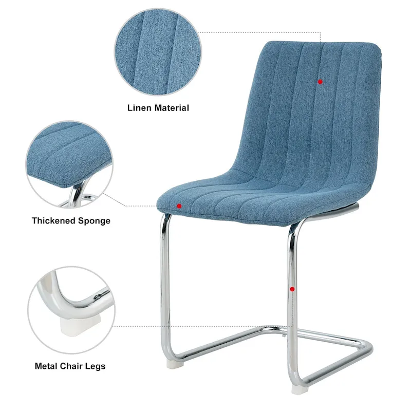 Set of 4 Modern Dining Chair with Metal Legs