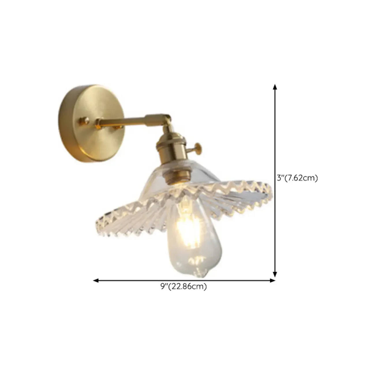 Elegant Cylinderial Gold Glass Wall Sconce