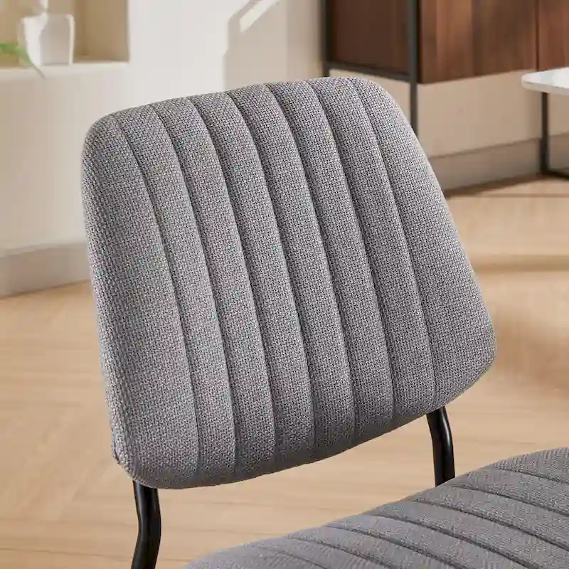 GDFStudio Modern Armless Upholstered Dining Chairs with Metal Legs