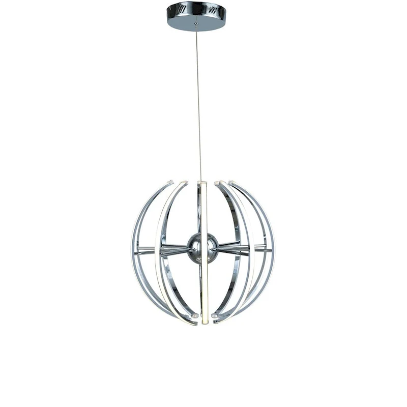 LED Pendant with Chrome Aluminum Frame