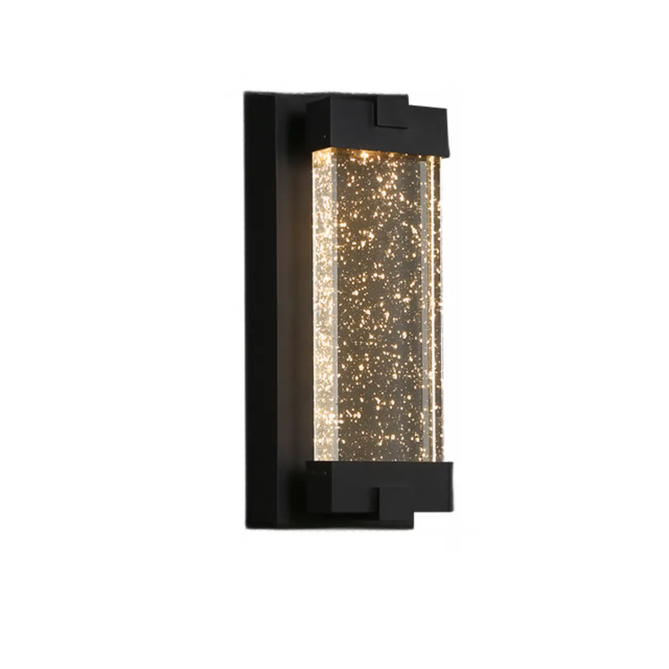 Outdoor Ink Metal Wall Light with Crystal Shade