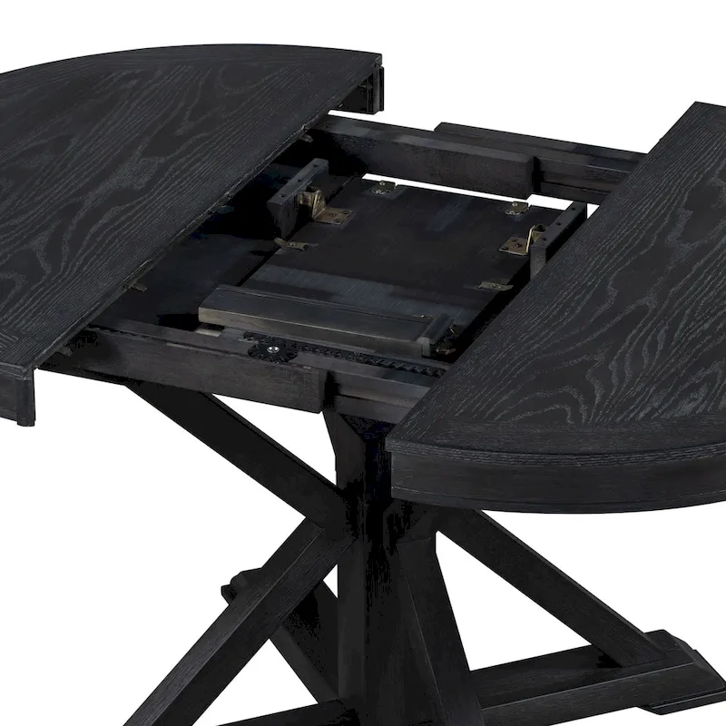 54 Farmhouse Oval Extendable Dining Table - N/A