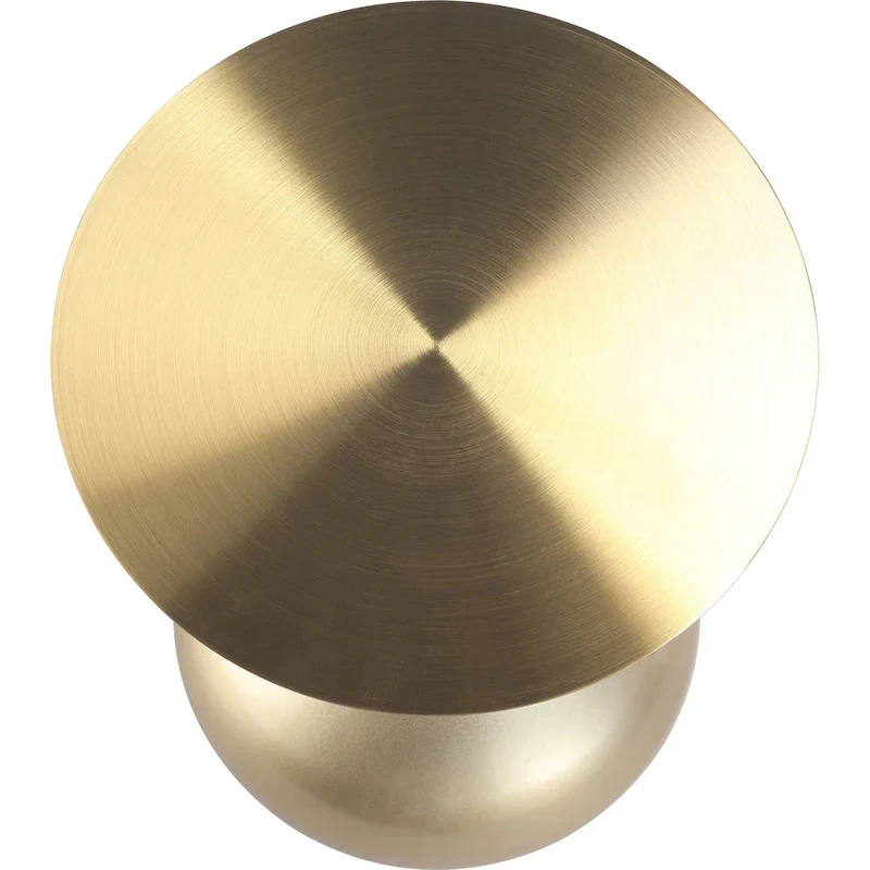 Savoy 18-Inch Round Side Table in Gold Stainless-Steel End Table with a Round Pedestal base