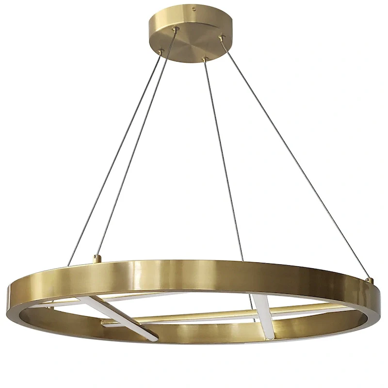 Dainolite Dante Modern and Contemporary 40W Chandelier, Aged Brass w/ White Silicone Diffuser
