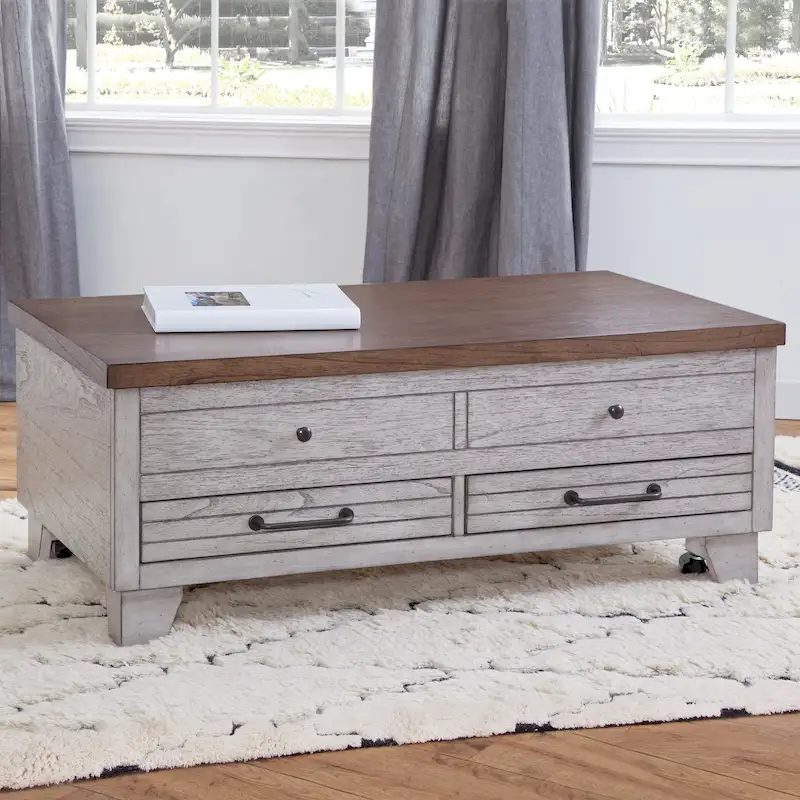 Steve Silver Two-tone Wood Lift-Top Coffee Table with Casters