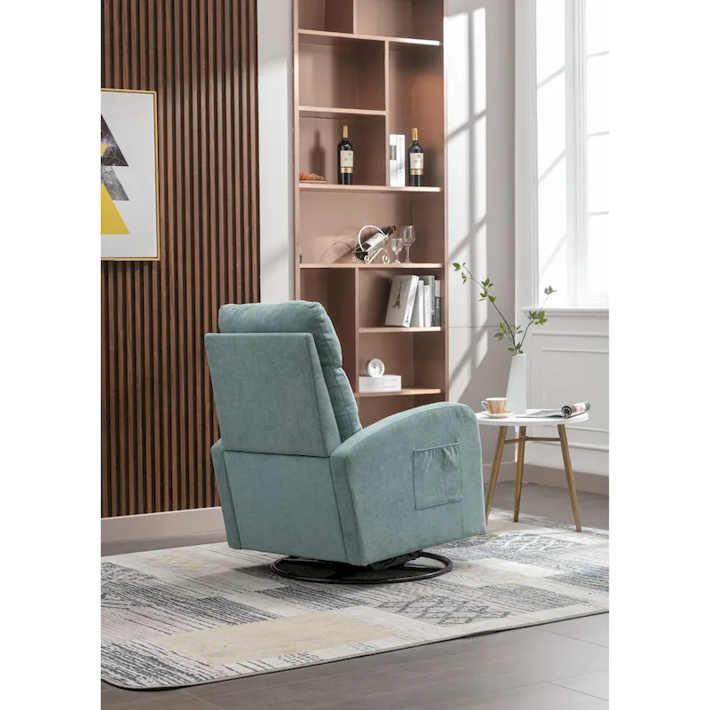 Upholstered Swivel Glider Rocking Chair