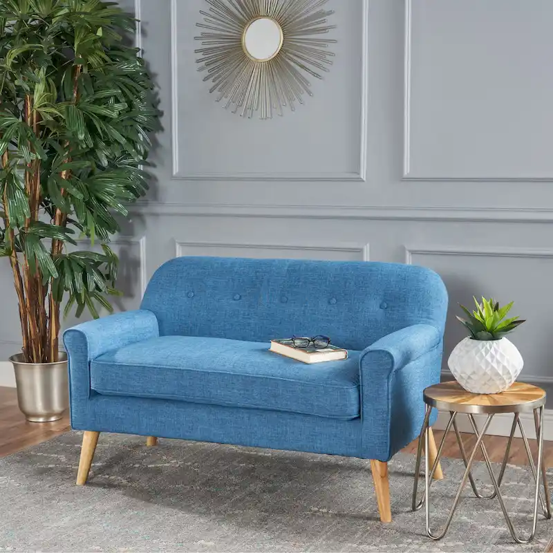 Mariah Mid-Century Fabric Loveseat by Christopher Knight Home