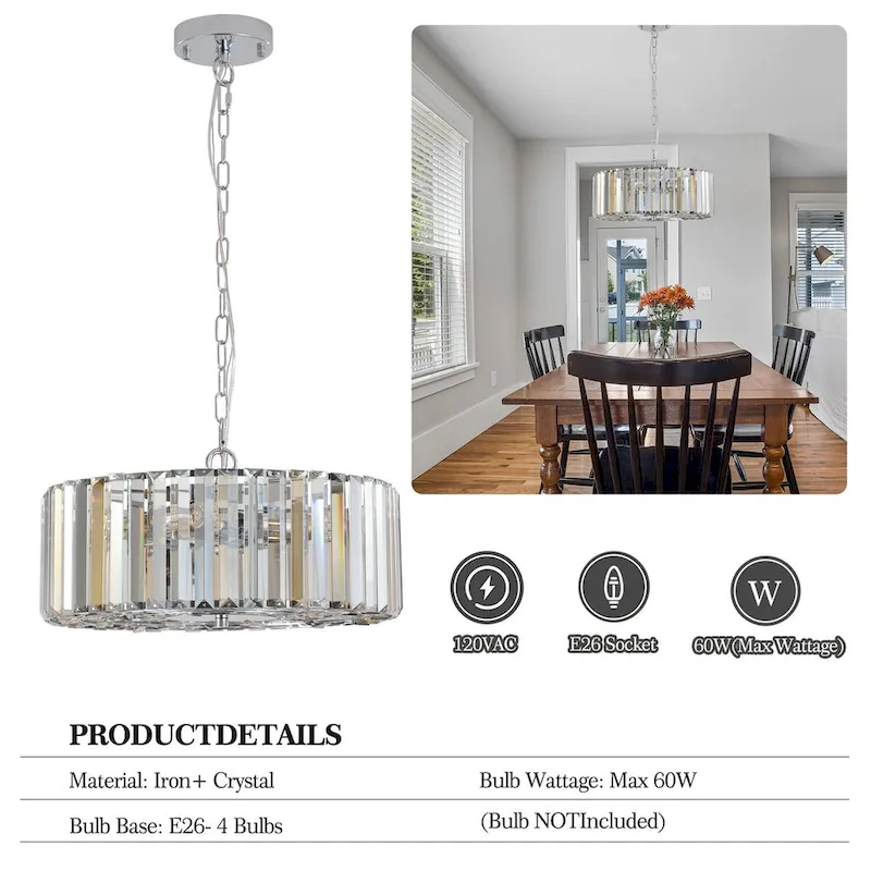 LARGE CHANDELIER CRYSTAL LAMP-No bulbs