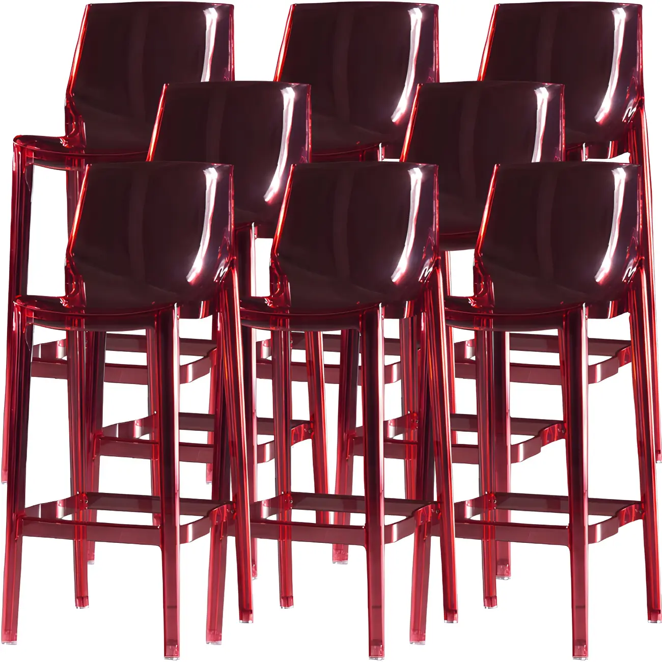Modern Acrylic Transparent Chic Rectangle Durable Bar Stool