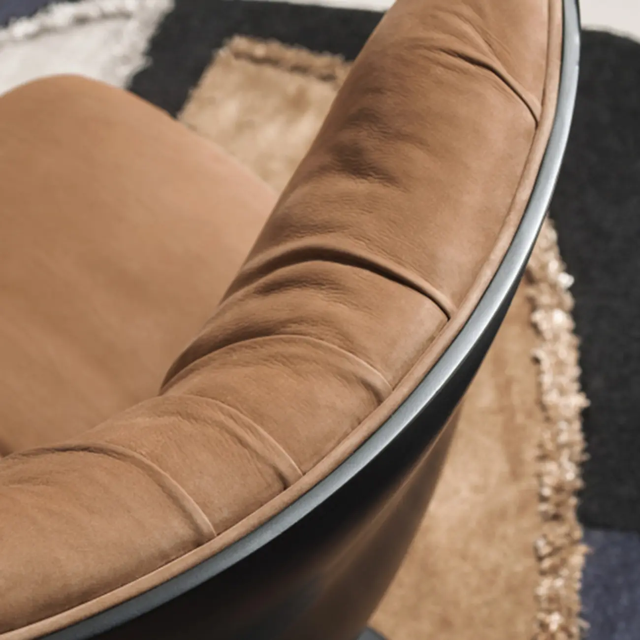 Swivel High-Back Tech Cloth Armless Accent Chair