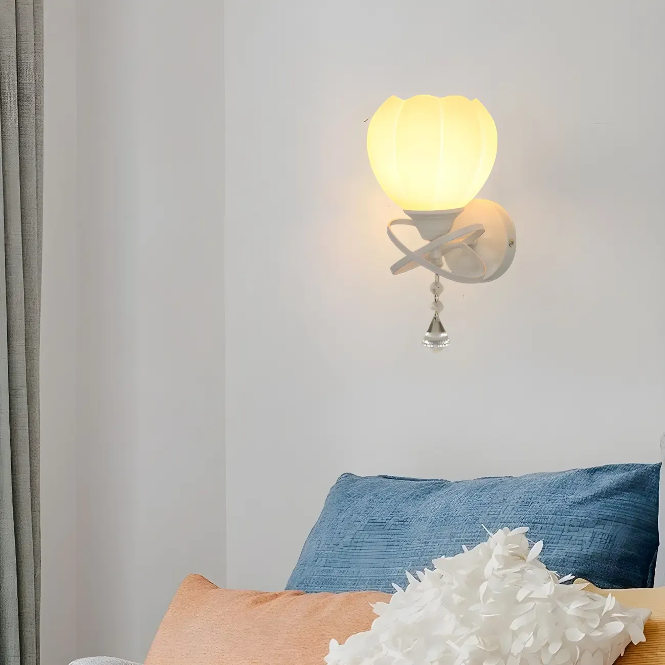 10 to 14 Inch Vintage Floral Wall Sconce for Interior Spaces