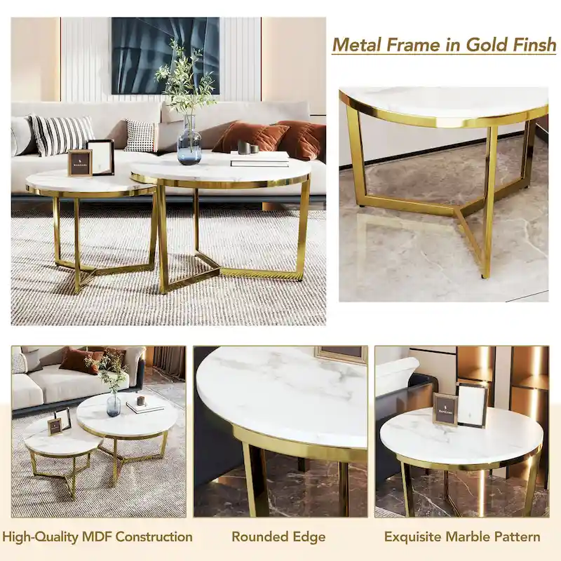 Modern Round Nesting Coffee Table Set
