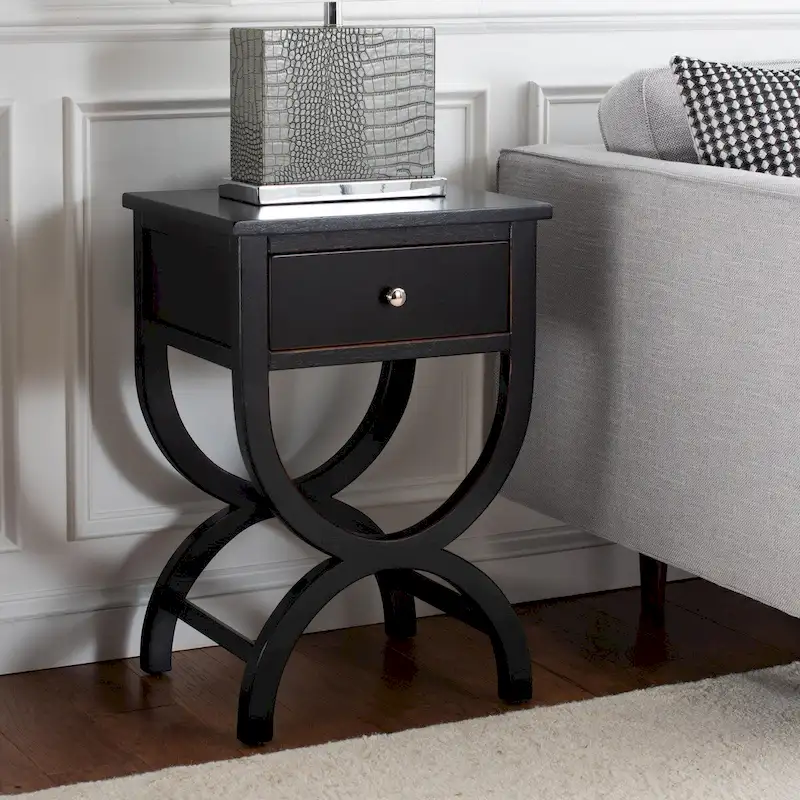 SAFAVIEH Liller 1-Drawer Accent Table Nightstand (Fully Assembled) - 18 W x 15 D x 27 H - 18Wx15Dx27H
