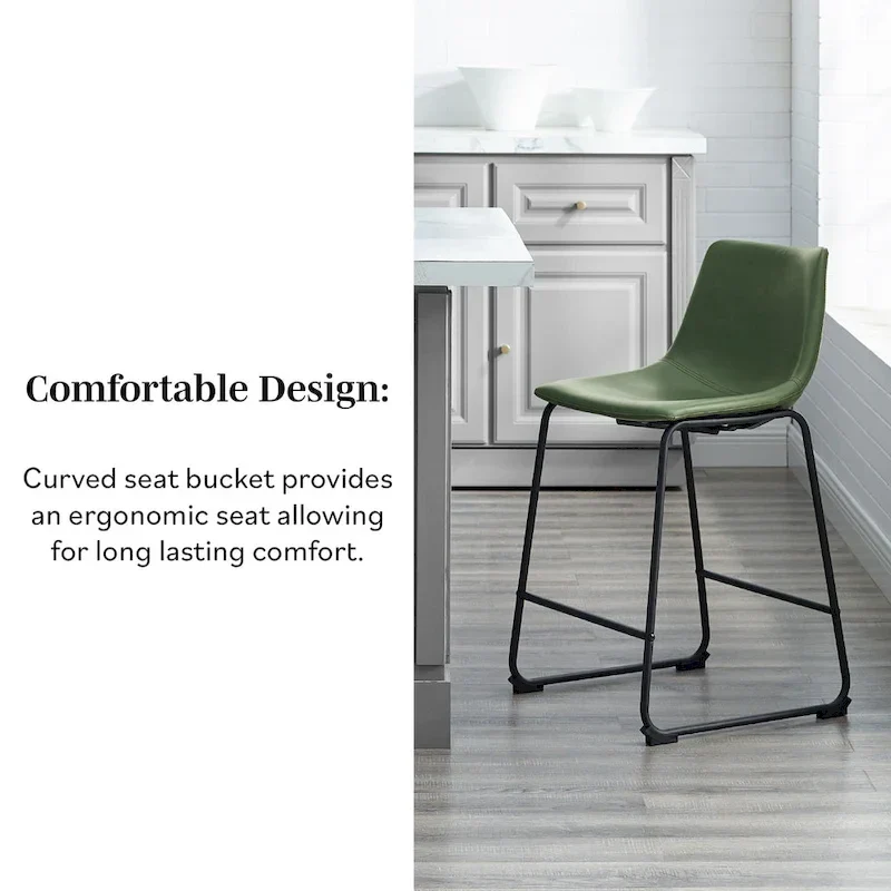 Middlebrook Prusiner 26-inch Faux Leather Counter Stool (Set of 2)