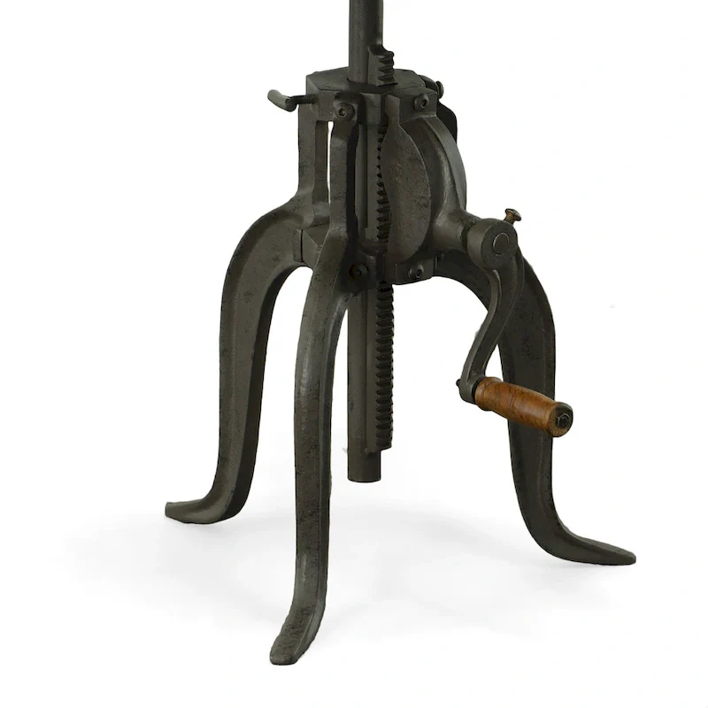 Carolina Living Regan Adjustable Accent Table - Chestnut Top - Black Base