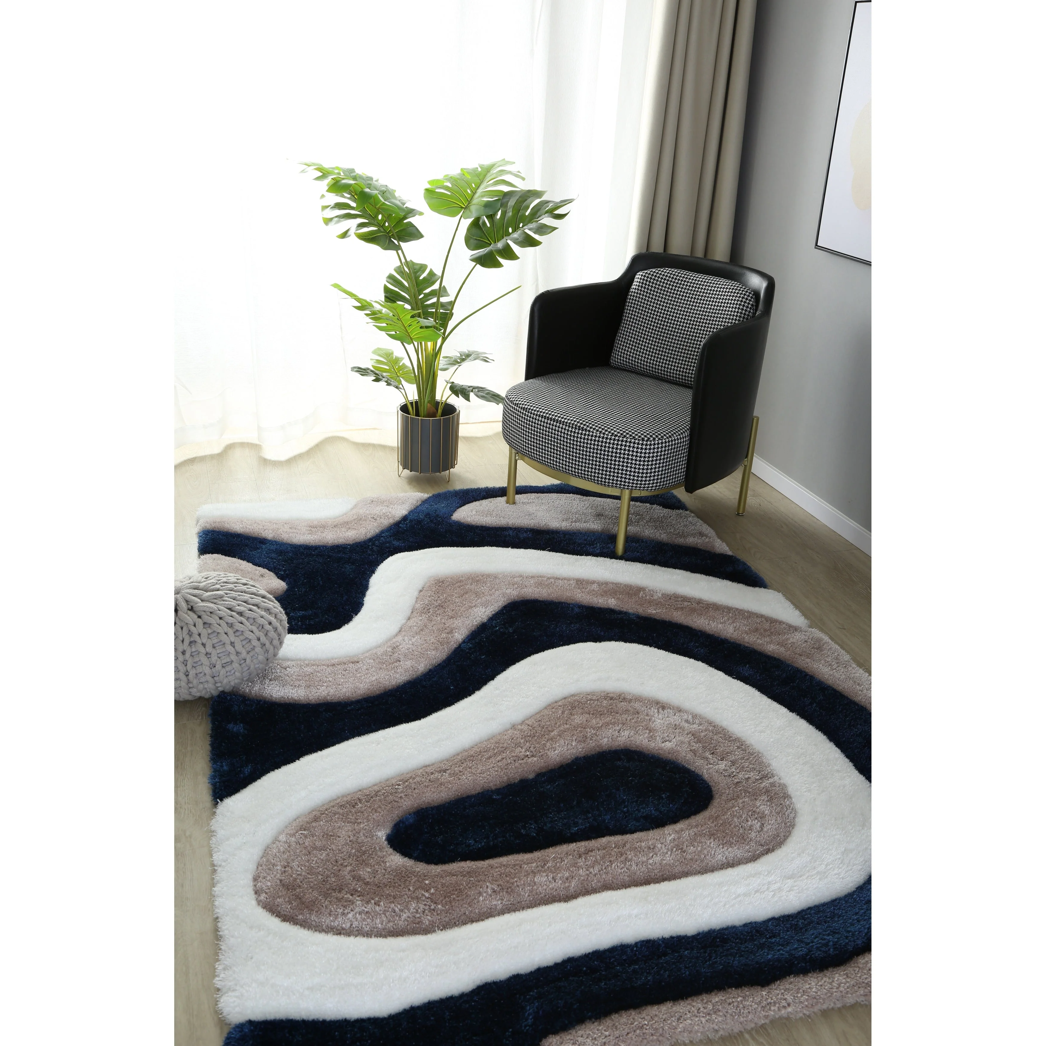 Mateos Shag Abstract Designed Area Rug