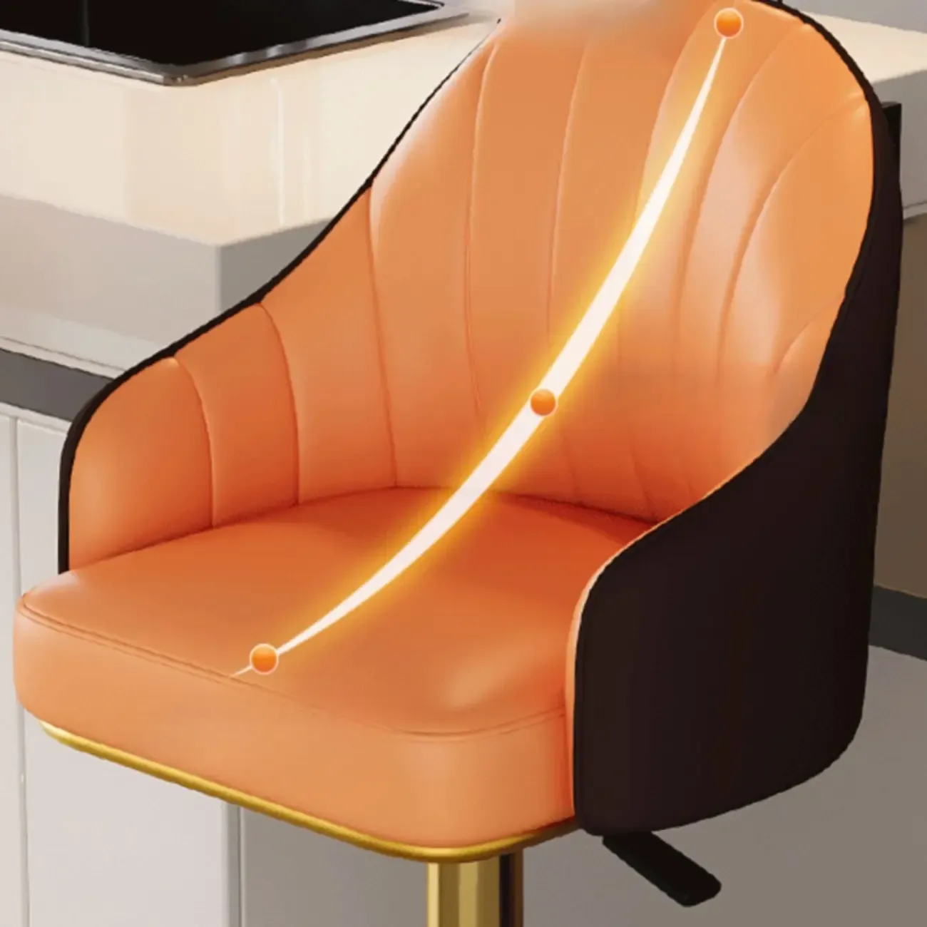 Low Back Adjustable Modern Leather Swivel Bar Stool