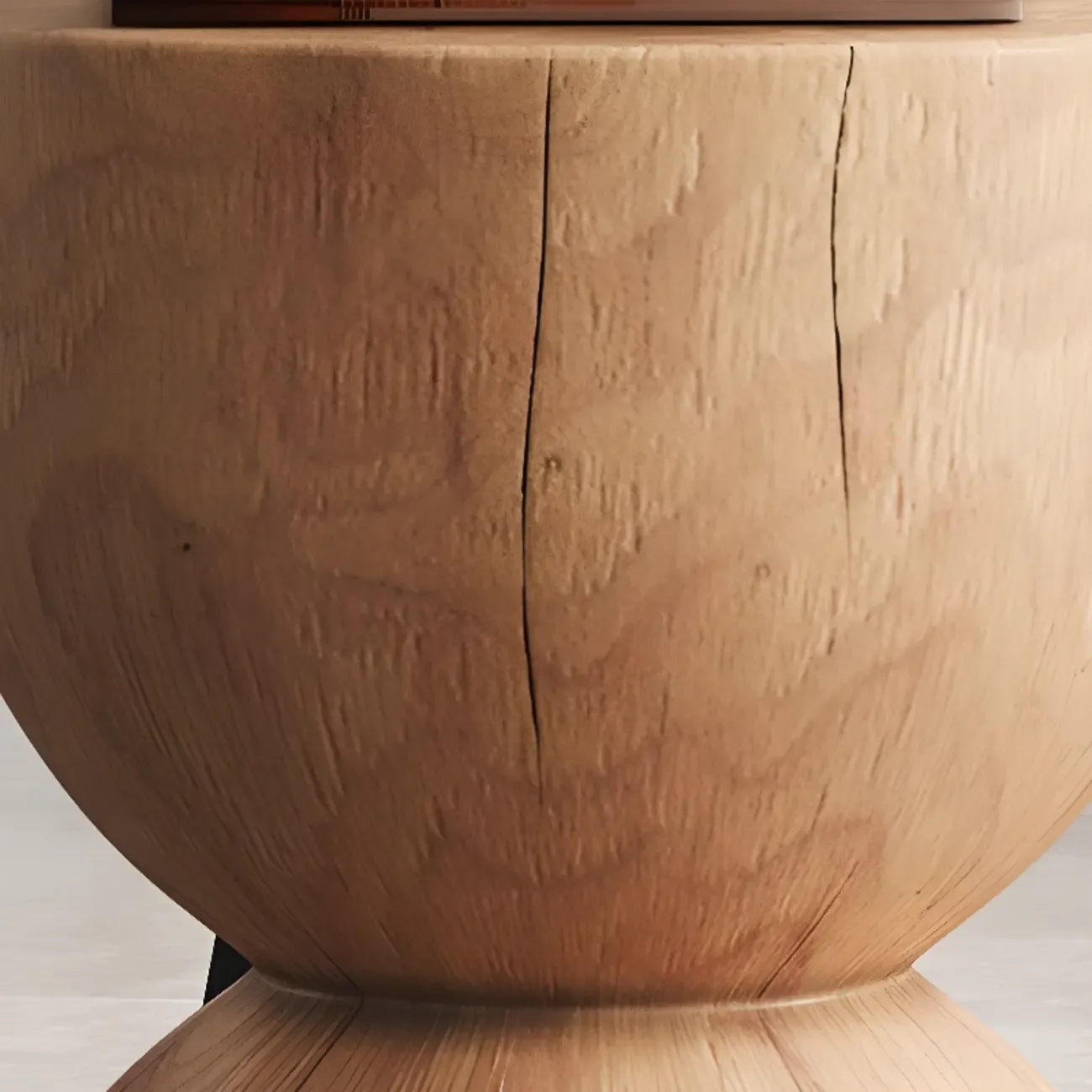 Hourglass Wooden Natural Finish Chairside Table