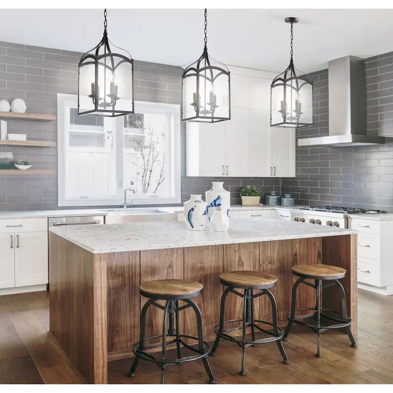 Ruth 11  4-light Lantern Metal/Glass LED Pendant by JONATHAN Y