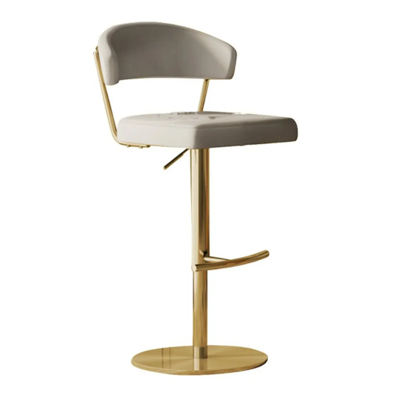 Modern Upholstered Leather Swivel Bar Stools with Adjustable Height