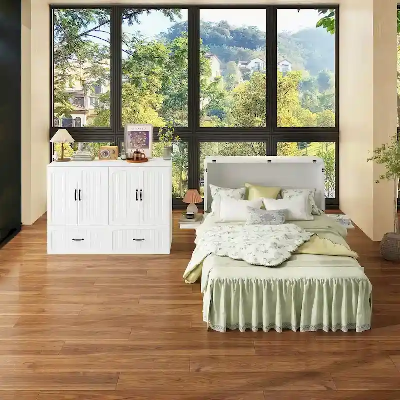 Multifunctional Murphy Bed Cabinet for Small Spaces, Storage & Comfort