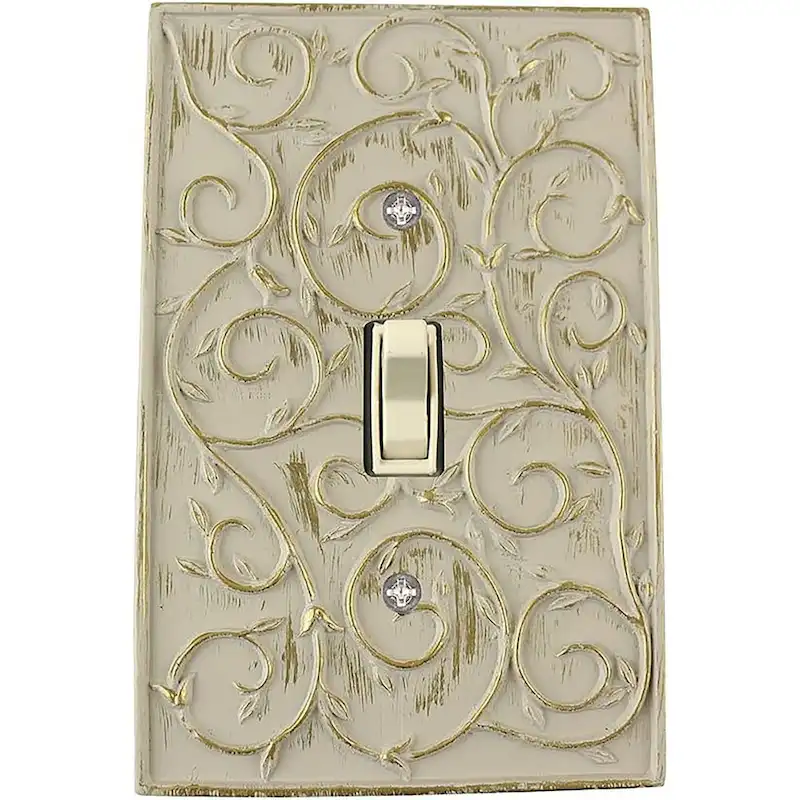 Meriville French Scroll 1 Toggle Wallplate, Single Switch Electrical Cover Plate