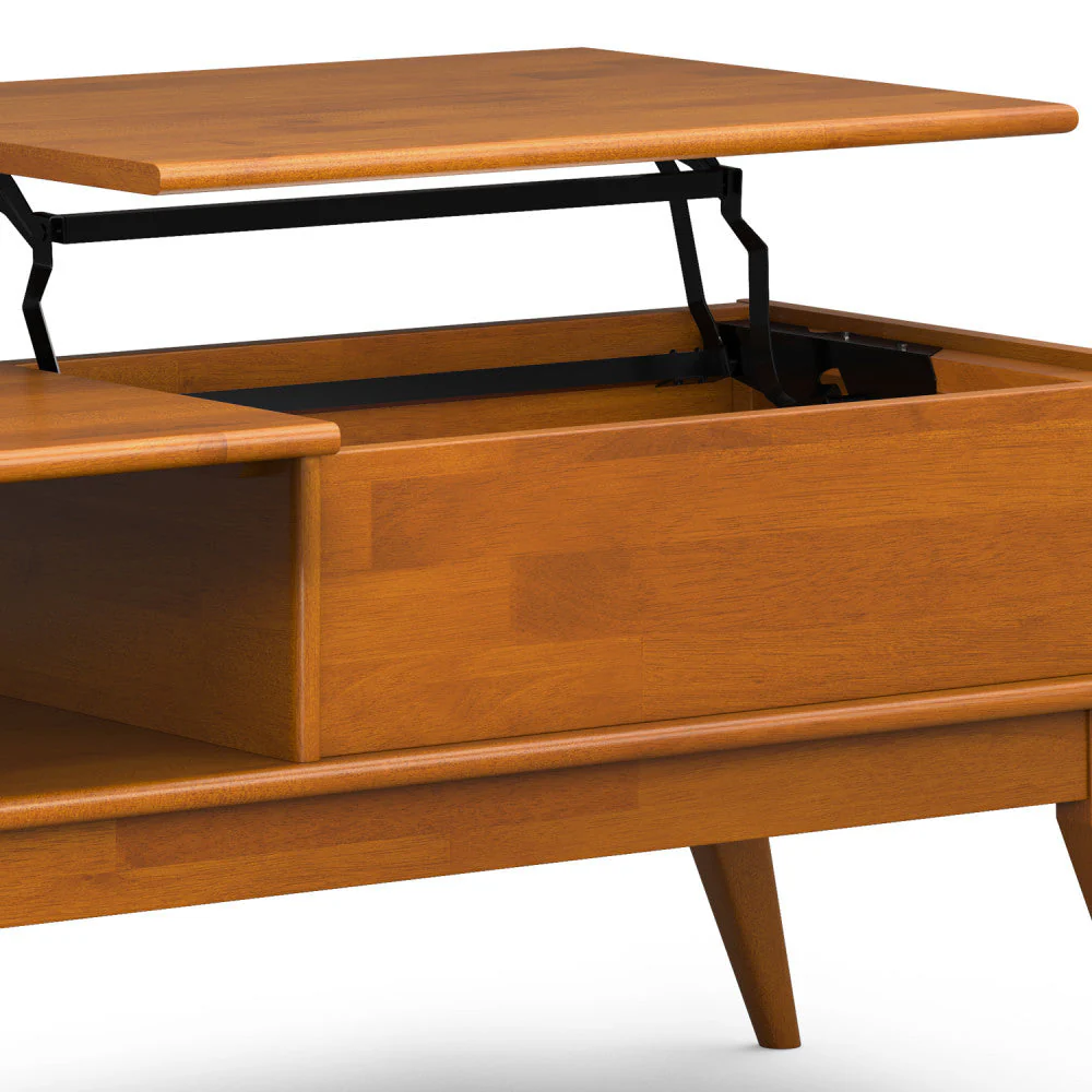 Walker Edison | Mid-Century Teak Wood Lift Top Coffee Table