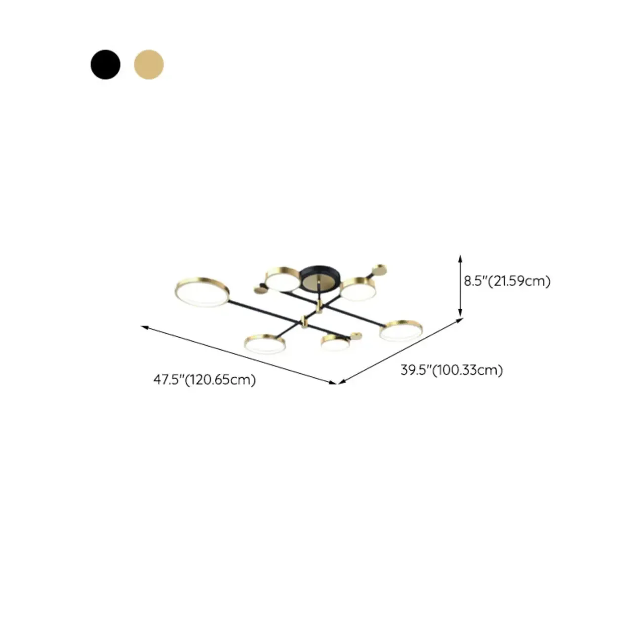 Modish Geometric Circular Dimmable Semi Flush LED Ceiling Light