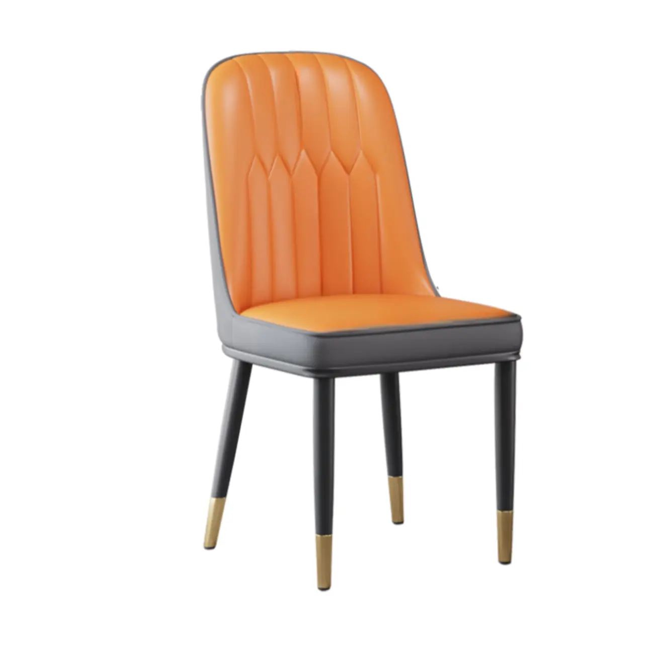 Modern Leather Upholstered Dining Chair with High Back