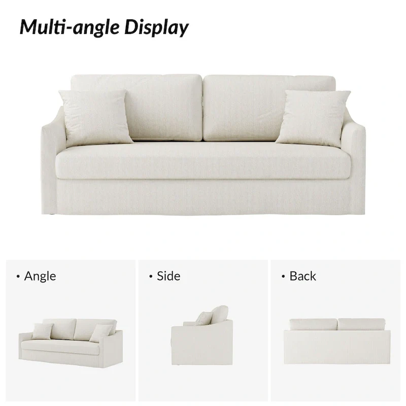 Volkhard 80.5 Modern Slipcovered Sofa With Removable Back Cushion By HULALA HOME