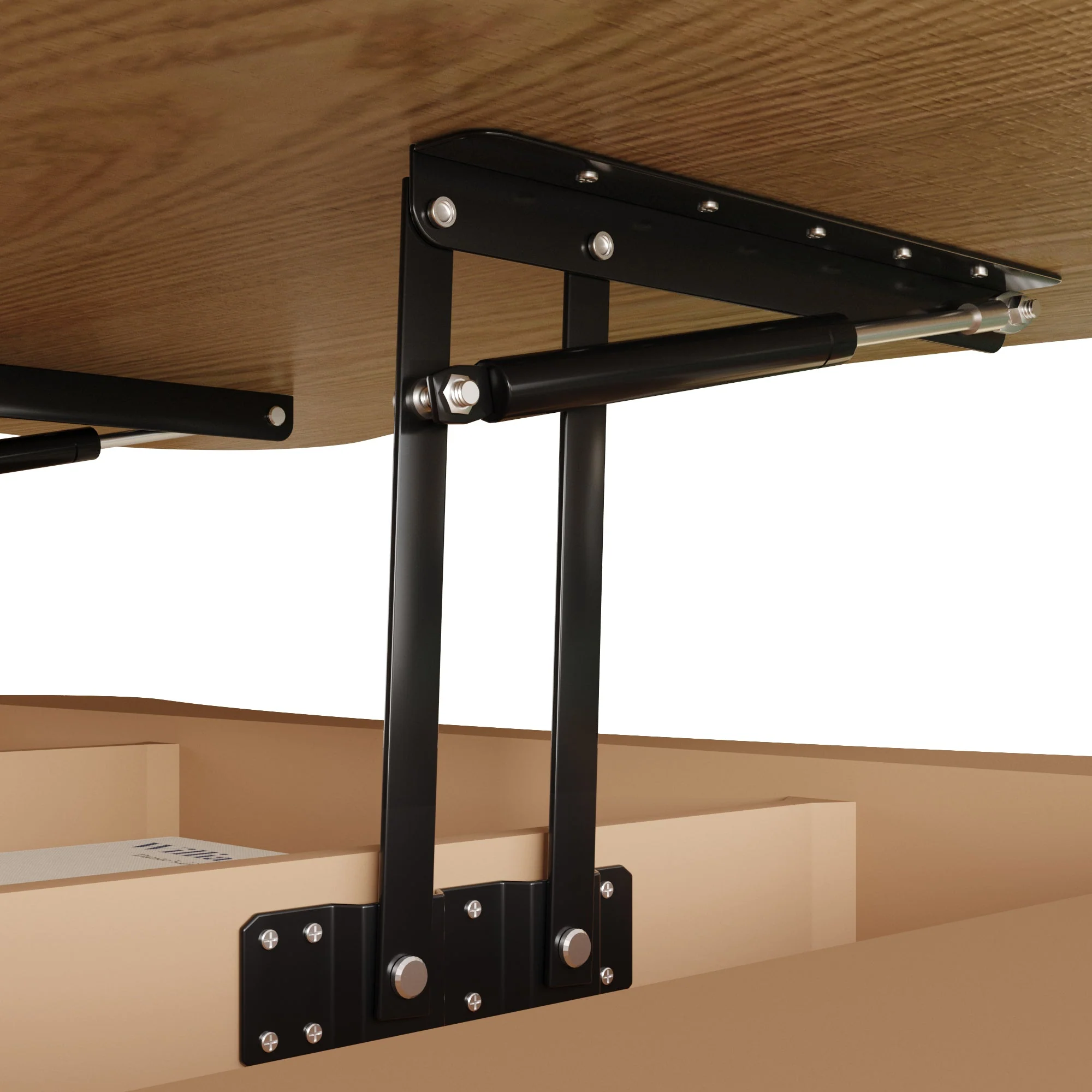 Walker Edison | Curve Design Reeded Lift Top Coffee Table and Desk