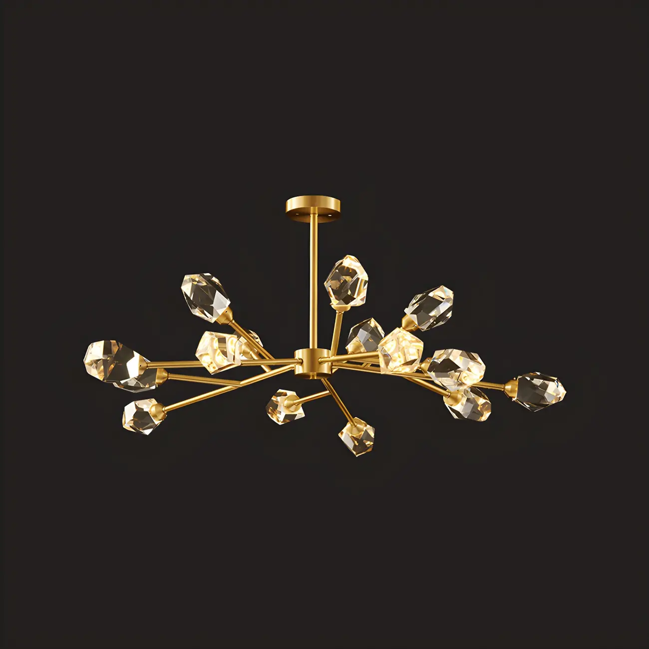 Modern Gold Sputnik Chandelier Crystal Shade