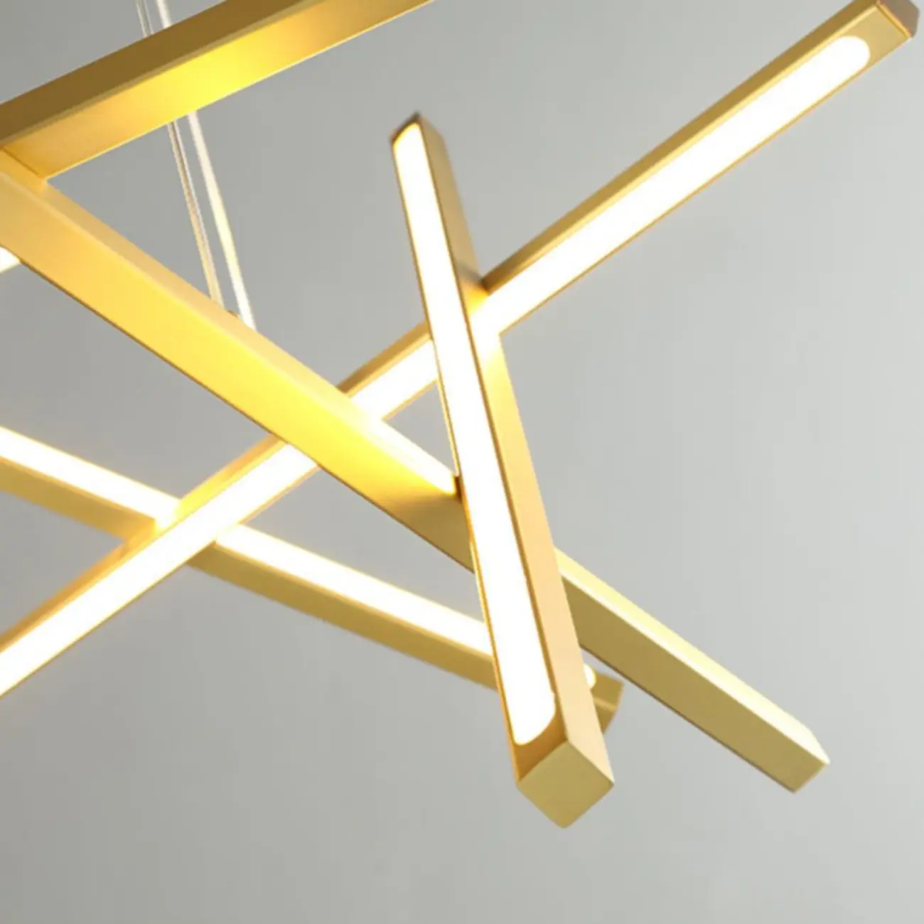 Modern Linear LED Chandelier with Geometric Metal Design