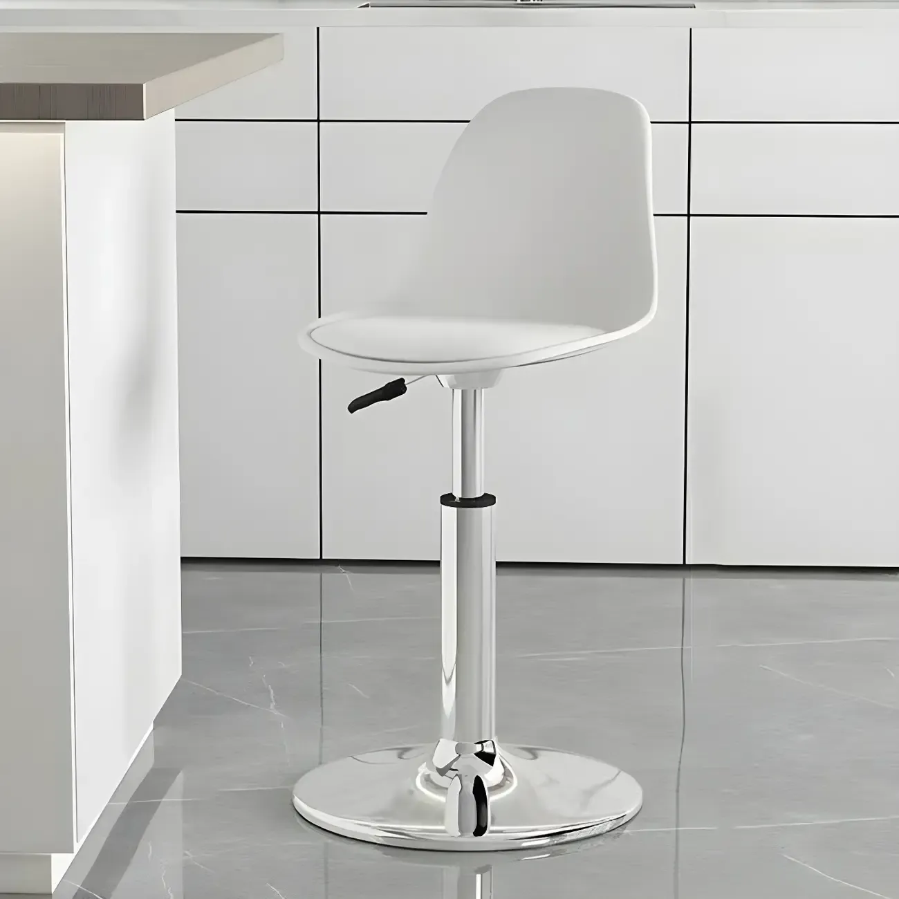 Modern Swivel Cushioned Acrylic Bar Stools with Backs
