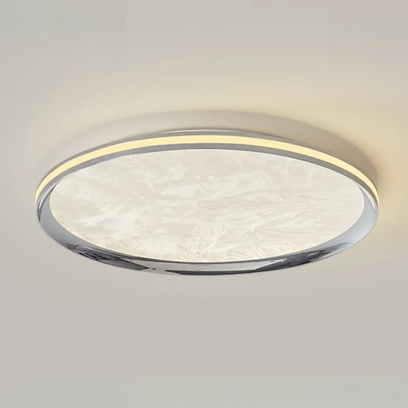 Modern Circular Flush Mount Ceiling Light with Acrylic Shade