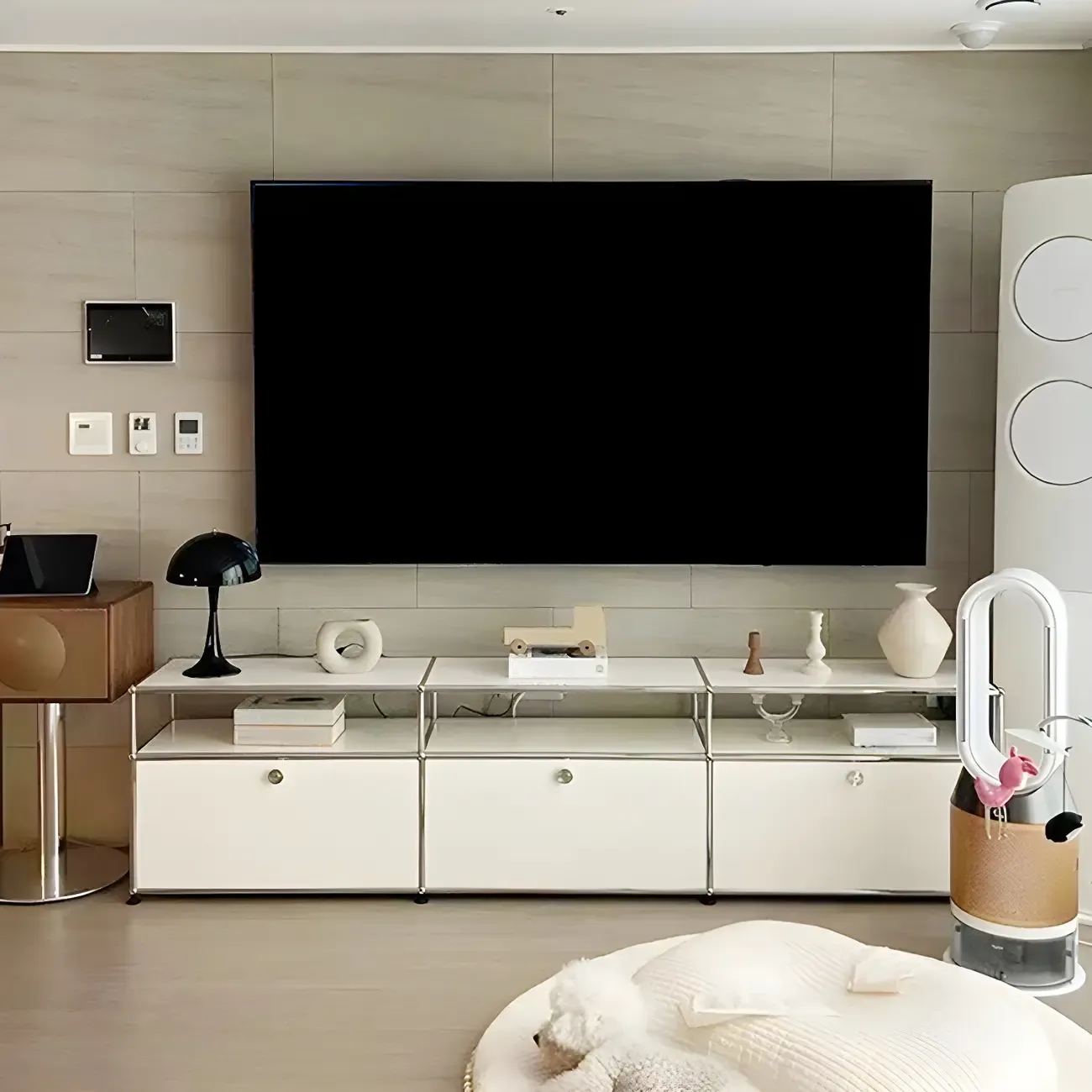 Modular Metal Frame TV Stand Entertainment Center with Storage