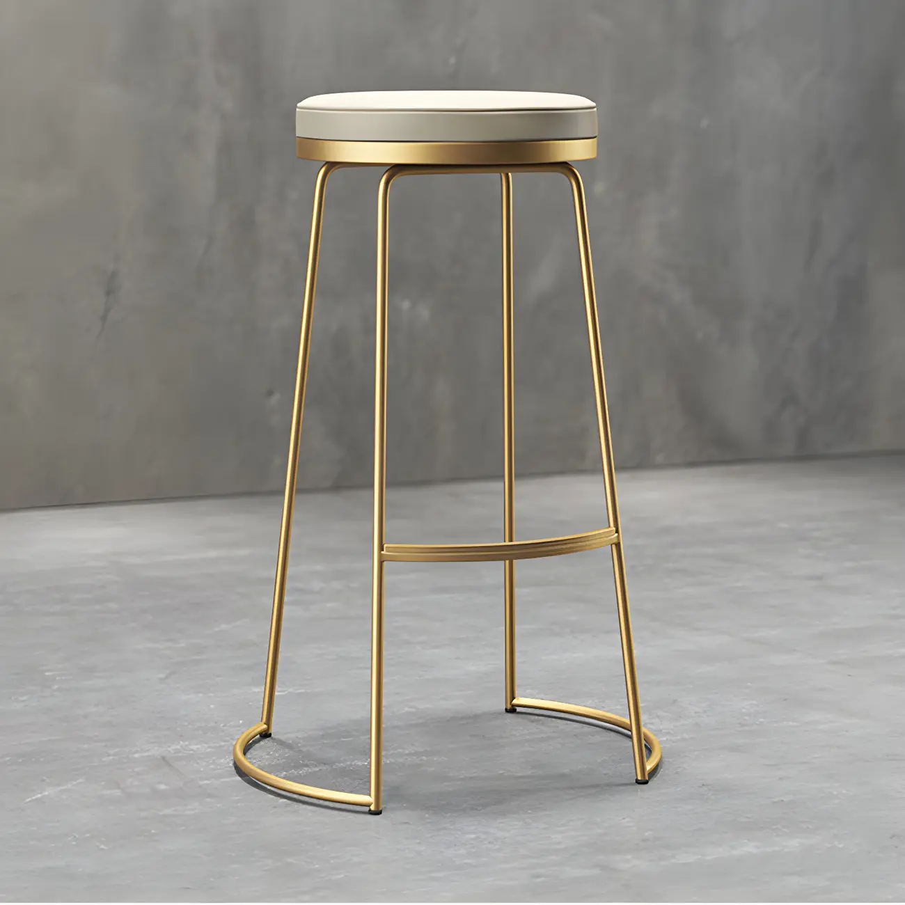 Industrial Metal Leather Seat Bar Stools Counter Height