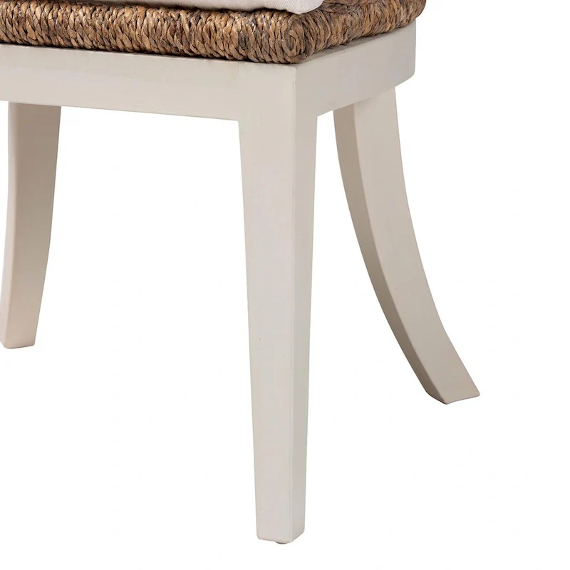 Ubud Bohemian Natural Seagrass and Mahogany Wood Dining Chair