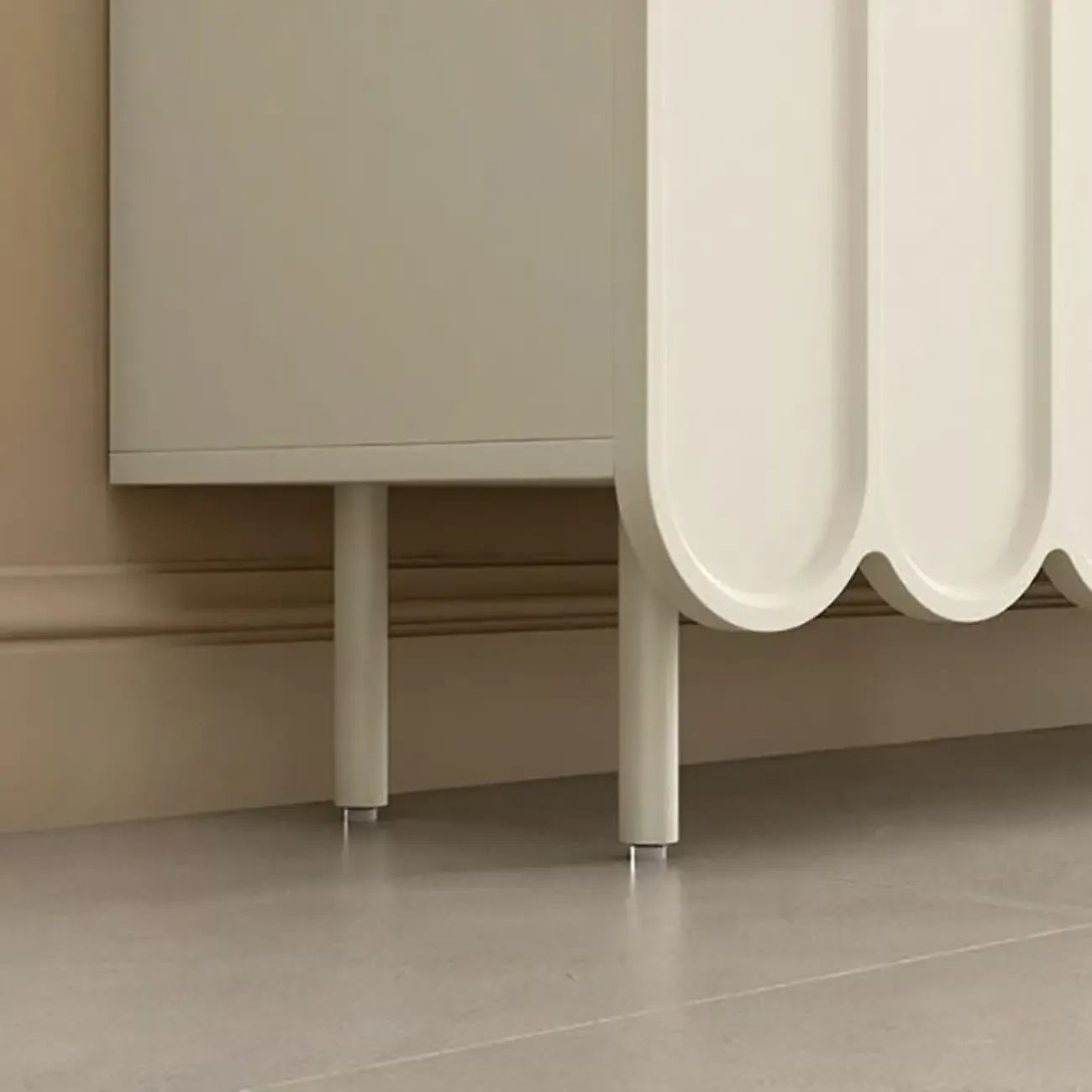 Modern Large beige Wooden Adjustable Entryway Shoe Cabinet