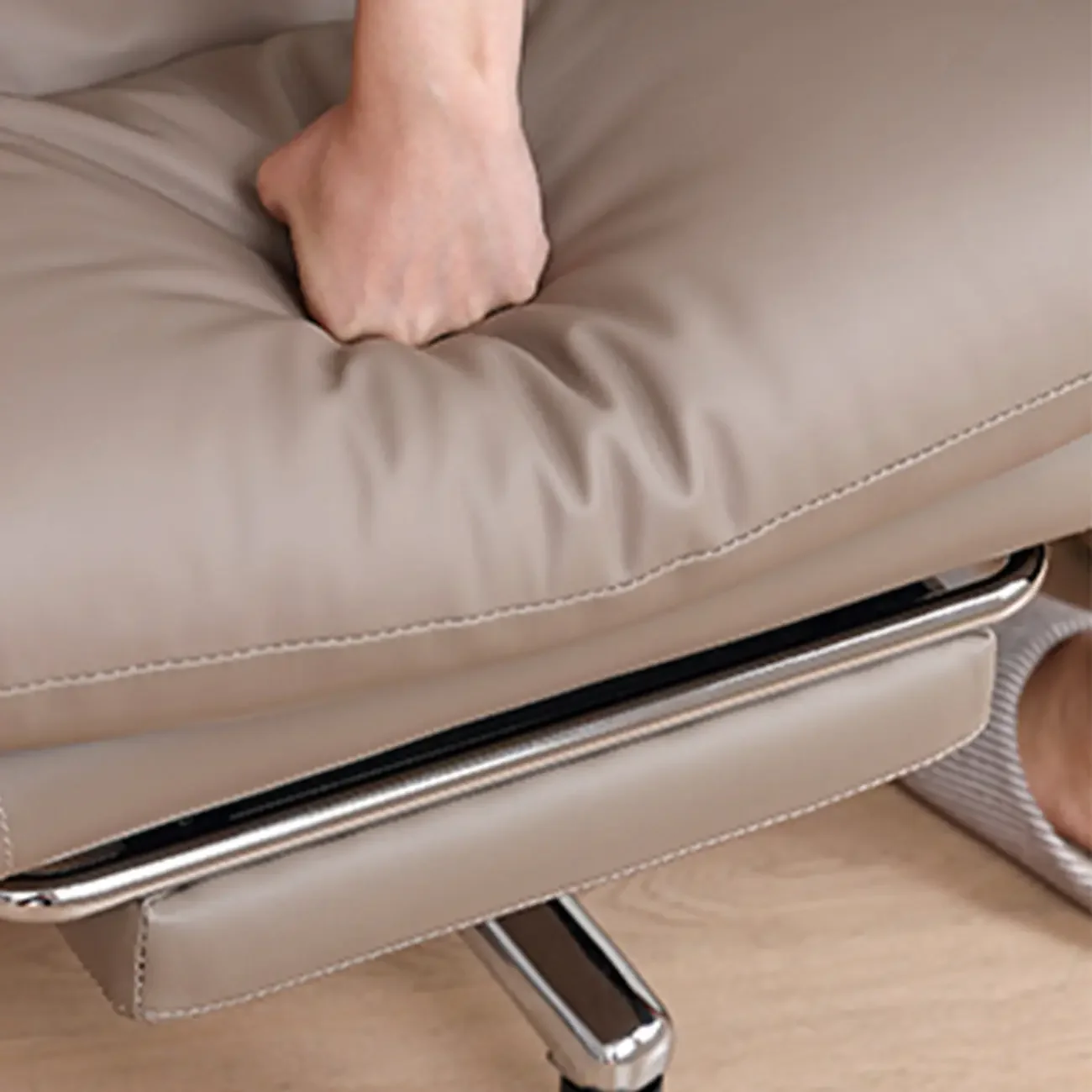 Upholstered Leather Recliner Adjustable Office Chair