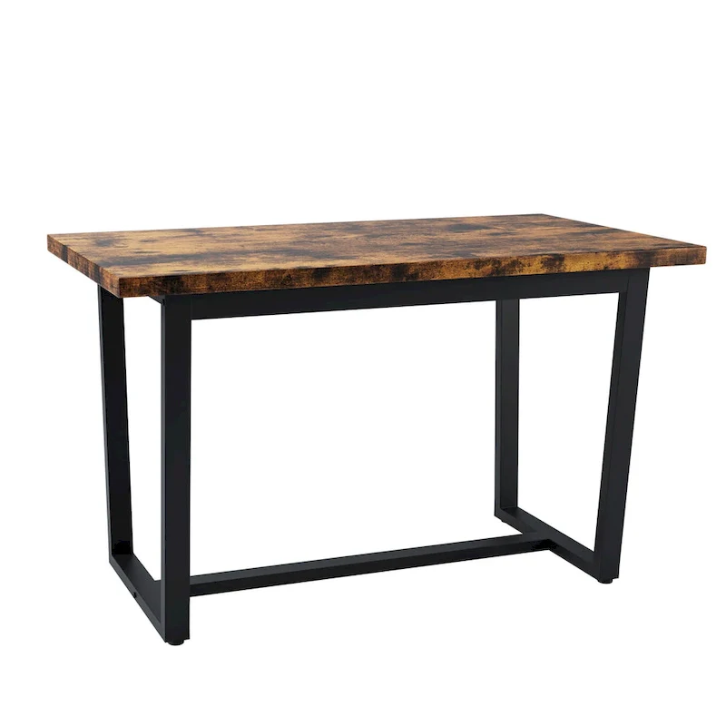 Modern Style 7-Piece Dining Set with Rectangular Table and 6 Cross Back Dining Chairs