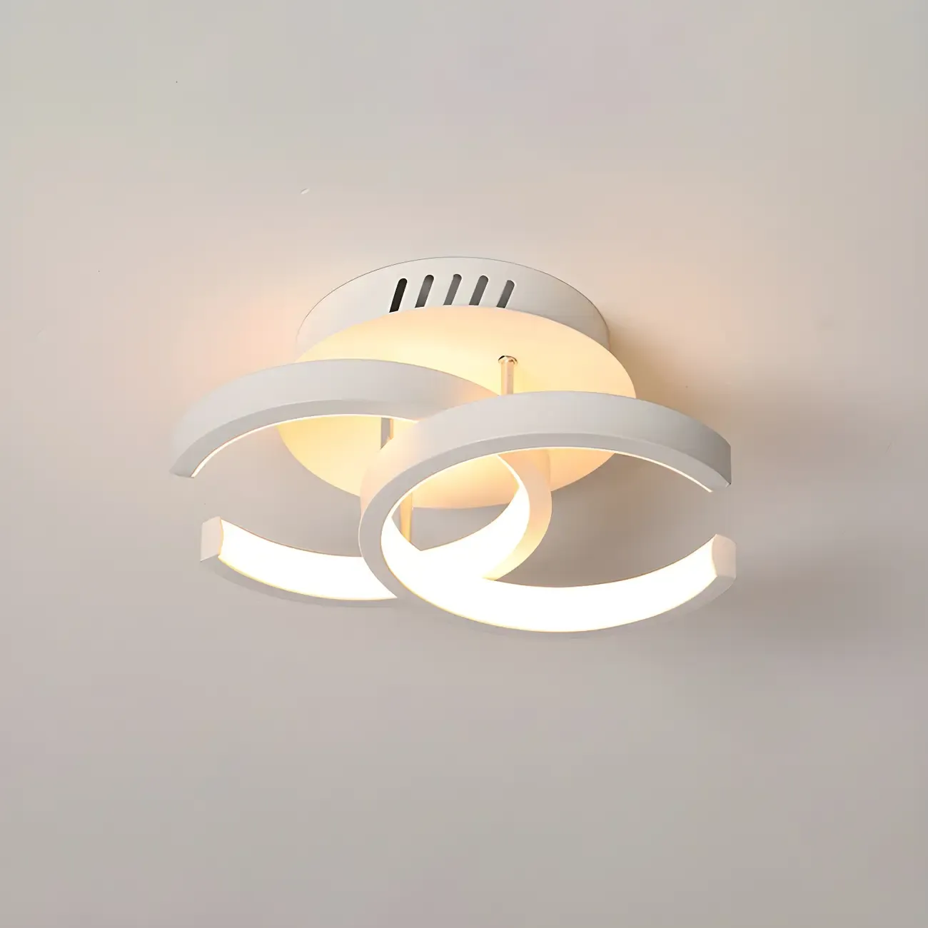 Black Geometric Metal LED Semi Flush Mount Ceiling Light